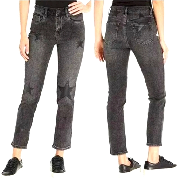 Blank NYC Denim - Blanknyc women's jeans the Madison crop pants, star patches,high rise, sz 26.